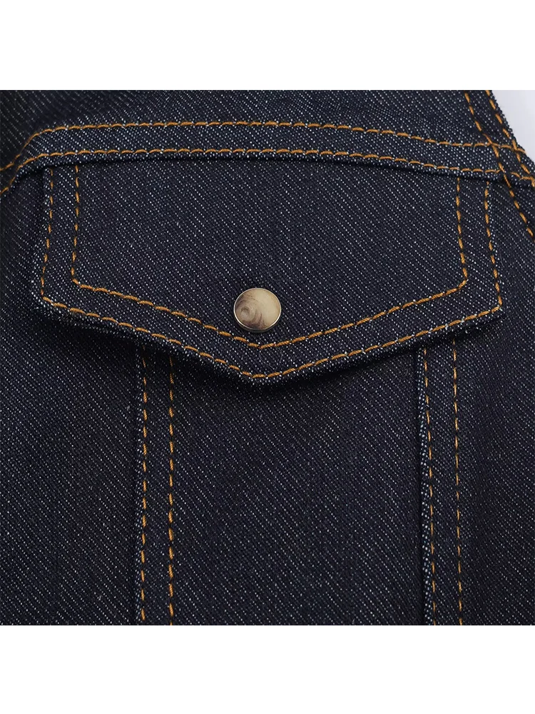 Women New Retro Denim Bodysuit Fashion Solid  Sleeveless Skinny Bodysuits With Pockets Sexy Slim Fitting Jumpsuit Summer Lady