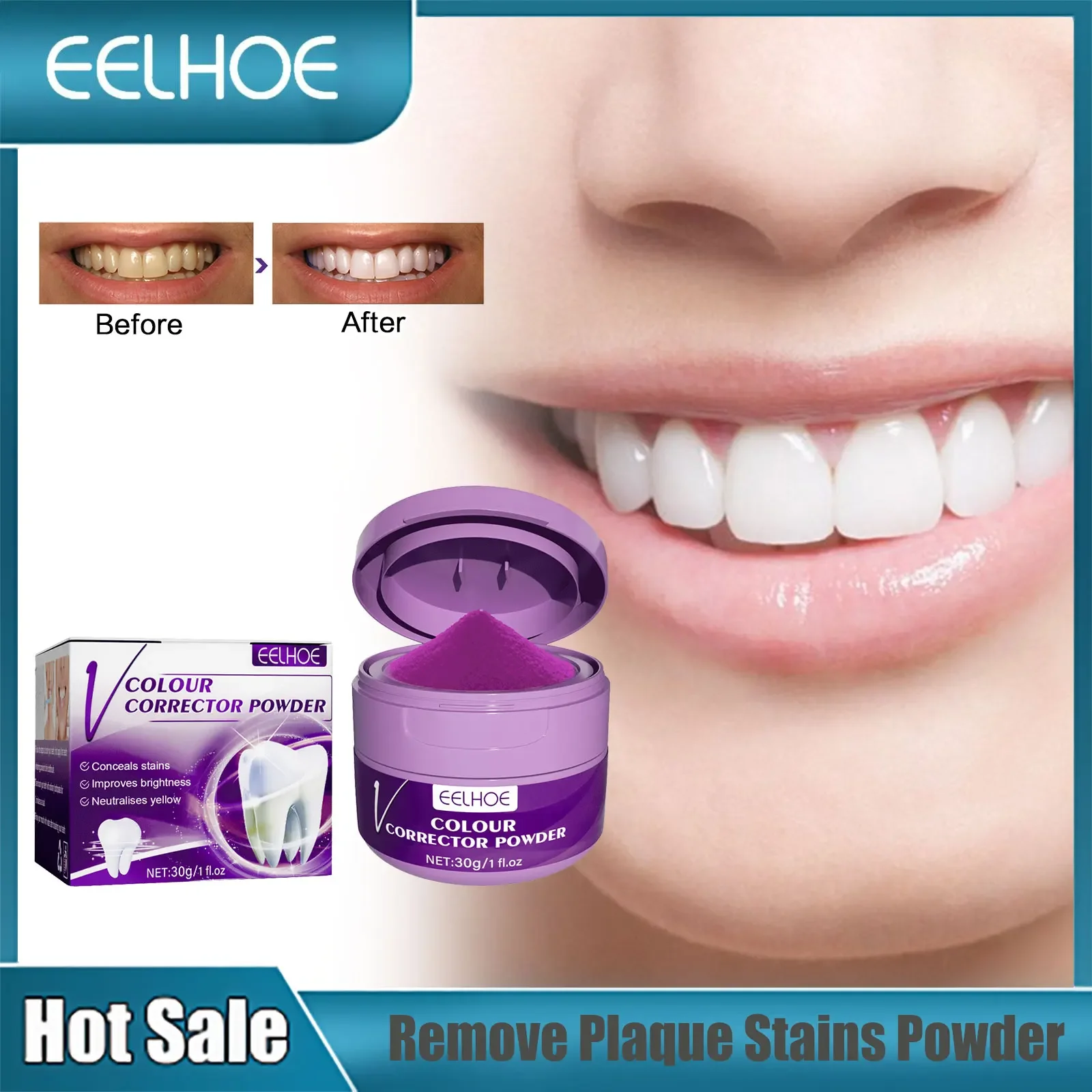 Teeth Whitening Powder Oral Cleansing Yellow Tooth Removal Stain Plaque Fresh Breath Dental Hygiene Tooth Brightening Toothpaste teeth cleaner teeth whitening powder teeth whitening toothpaste