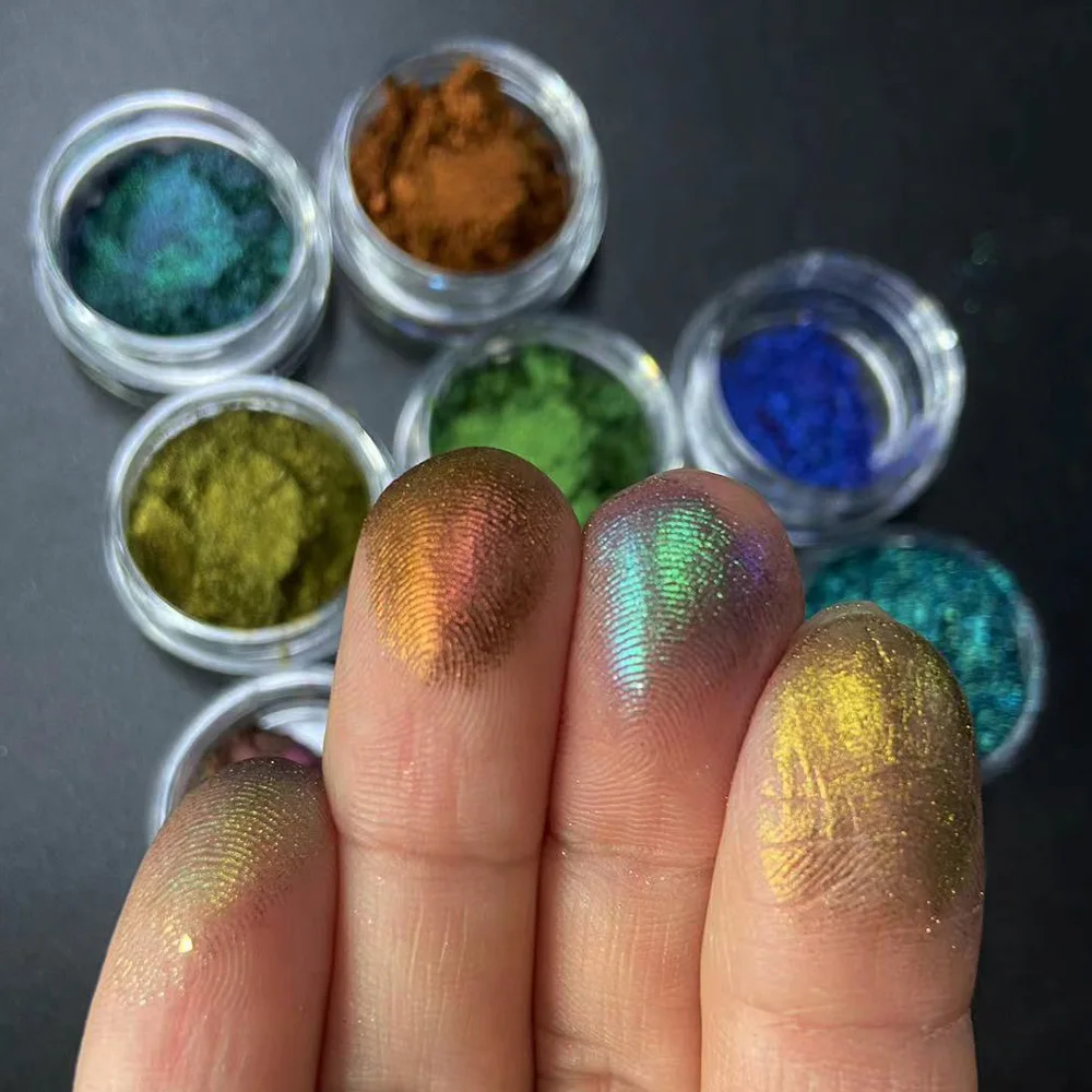 30um 8Colors Chemeleon Color Shift Powder Pigment Safe for Nail Art Body Eyes Epoxy Resin Arts Crafts Jewelry Tumbler Painting