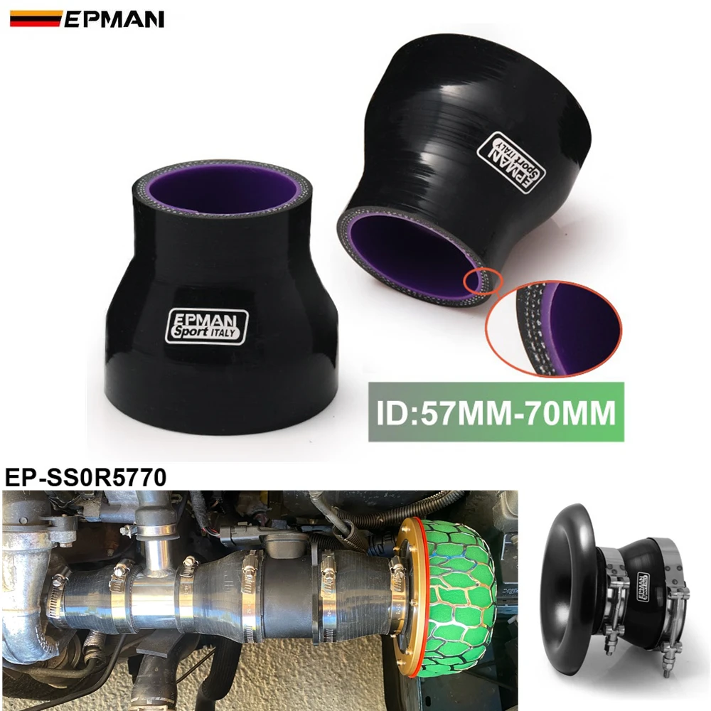EPMAN 57 mm 2.25 Inches 3 Layers 45 Degrees Elbow Silicone Vacuum Pressure Hose 