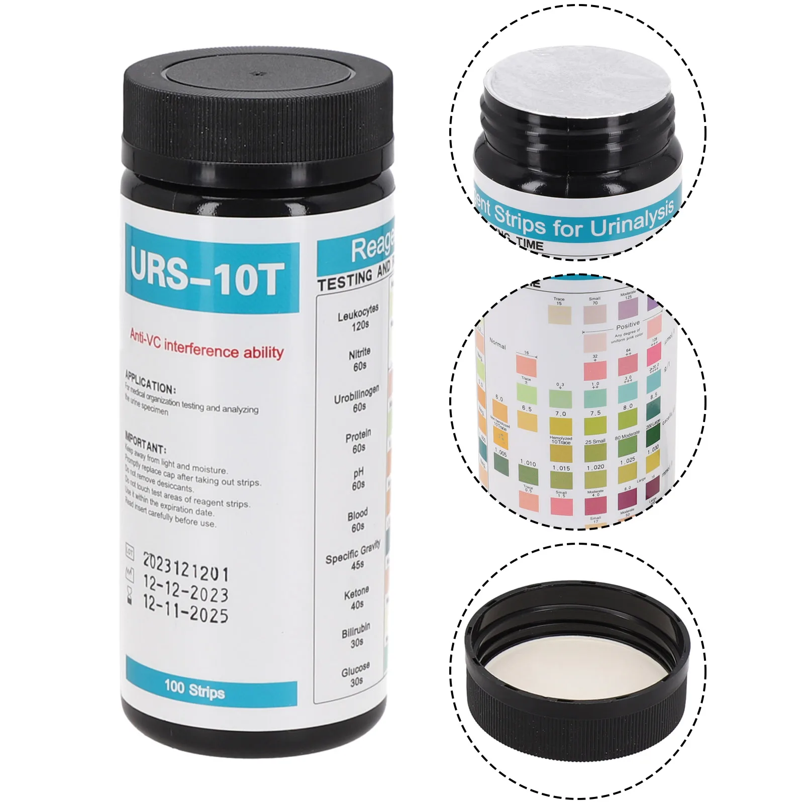 

URS-10T Urine Test Strips Strips Test 100 Strips Reagent Urinalysis Strips URS-10T Urine Test Strips Nitrite PH
