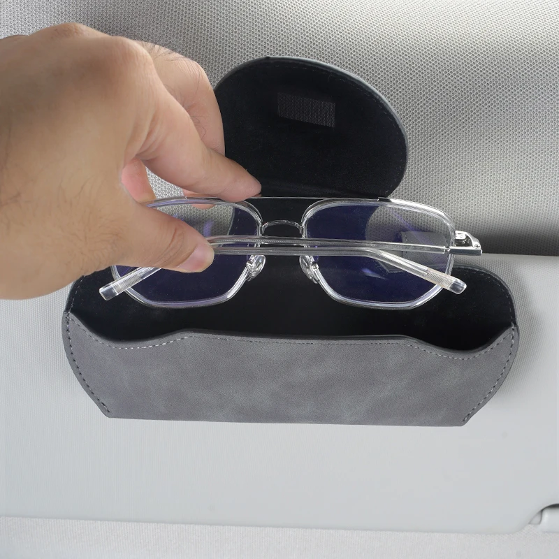 Car Logo Glasses Case Sun Visor Sunglasses Card Organizer Box