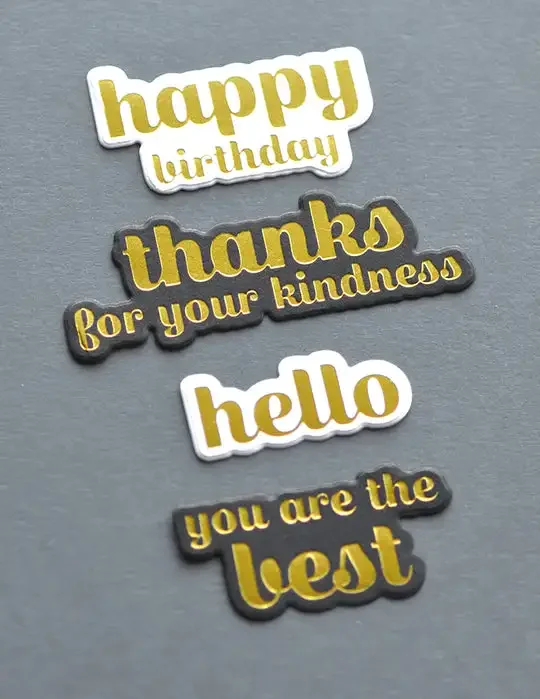 Birch Press Design Sugar Script Sentiments Hot Foil Plate and Die Set Scrapbook Diary Decoration DIY Embossing Template Card