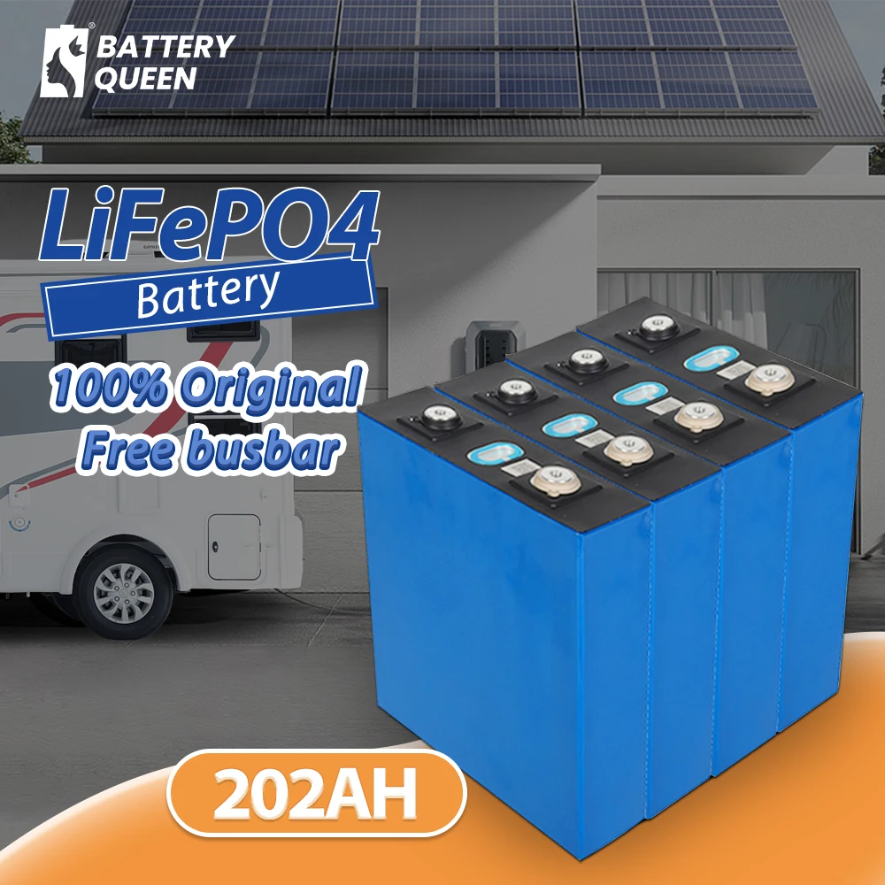 

Lishen 3.2V 200Ah LiFePO4 Battery Original Grade A Rechargeable Cells For 12V 24V 48V Home Solar off Grid System RV Boat Power