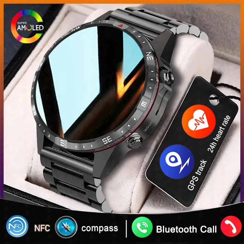 

340mAh AMOLED Sports Smart Watch Compass Bluetooth Call NFC Smartwatch 1.60inch Blood oxygen measurement IP68 Waterproof Watches