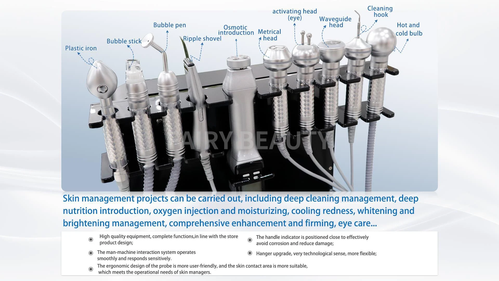 Professionelle 10-in-1-Hydro-Wasserschälmaschine, feuchtigkeitsspendende Hautaufhellung, Straffung, Tiefenreinigung, Diamant-Dermabrasionsmaschine – Detail 7