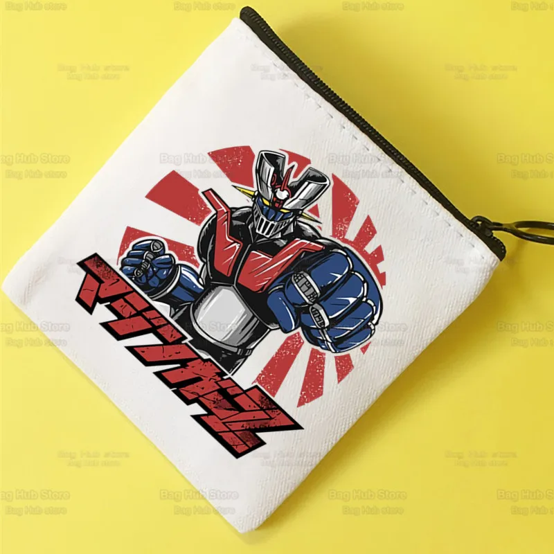 

Холщовый кошелек для карт и монет Mazinger Z с аниме роботом, Женский механический кошелек с японским аниме, милый простой кошелек для монет, мини-сумка на молнии