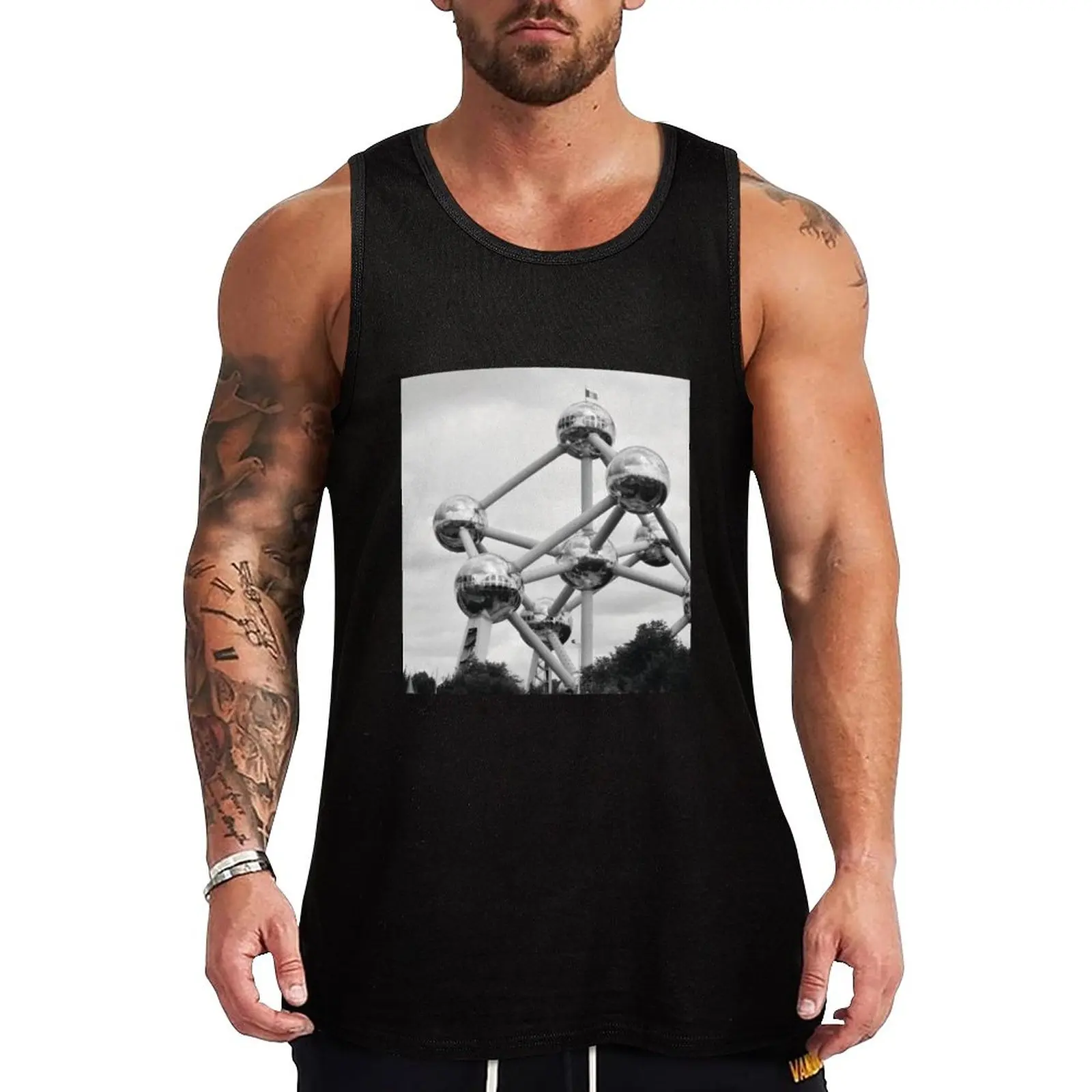 

New Atomium Tank Top T-shirt sports Top summer Men gym sportswear