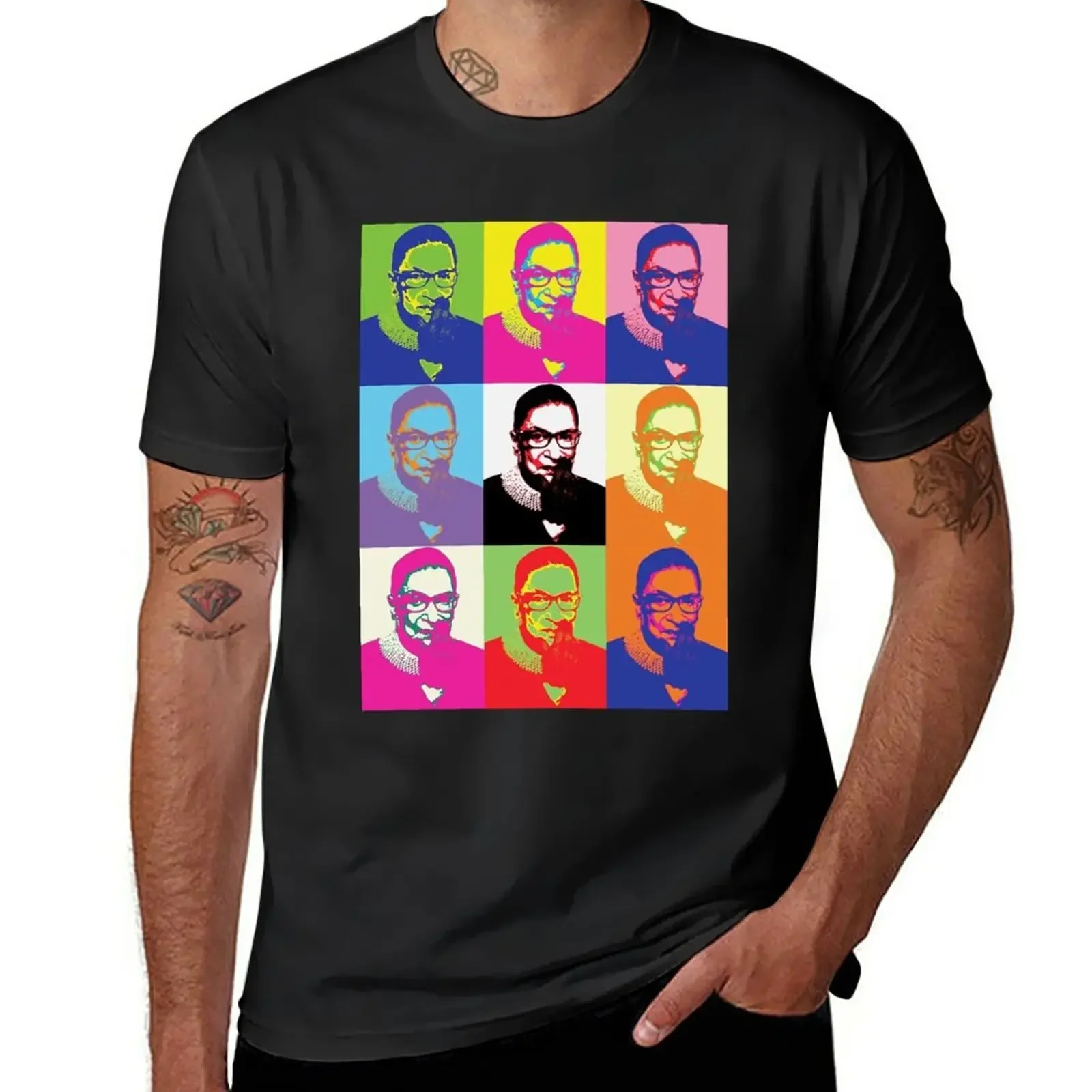 Notorious Rbg Superstar T-Shirt Abbigliamento Vintage Ragazzi Animal Print T-Shirt Nere Per Uomo