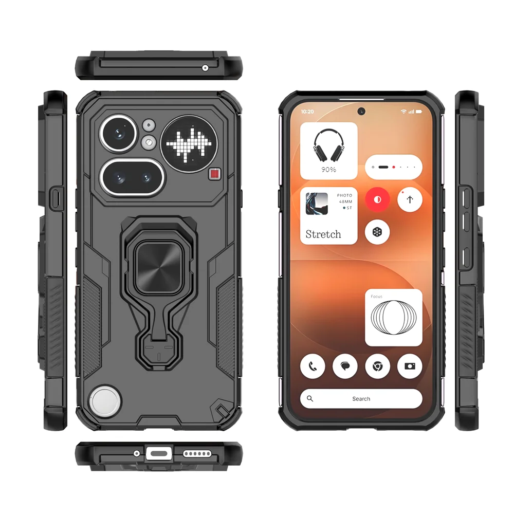 Rugged Armor Hard Plastic Phone Case with Kickstand - Heavy Duty Protection