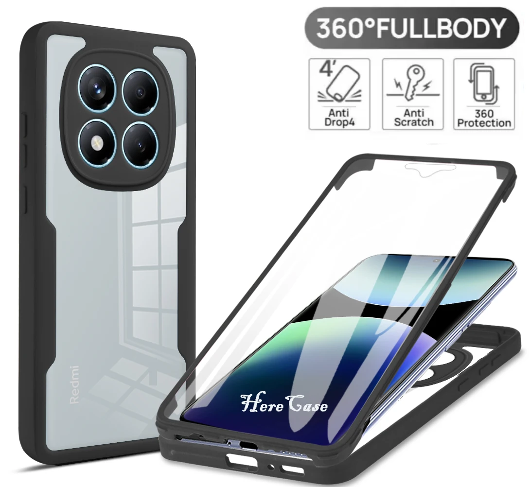 Premium 360° Transparent Shockproof Phone Cover with Full Screen Protection