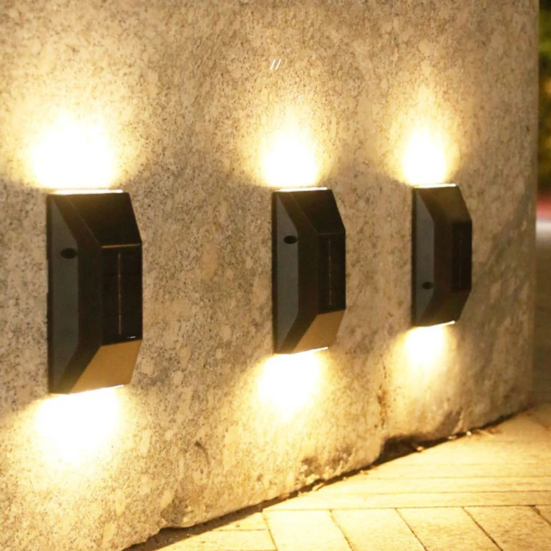 Outdoor Garden Decoration Solar Lights 6LEDs Decoration LED Wall Lamps Waterproof Light Control Yard Street Fence Stairs Lights