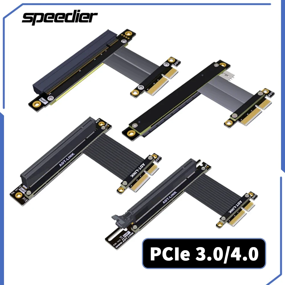 

PCIe 4.0 3.0 x4 to x16 Riser Cable Male-to-Female Full Speed Graphics Card Extension Adapter For 90&180 Degree GPU