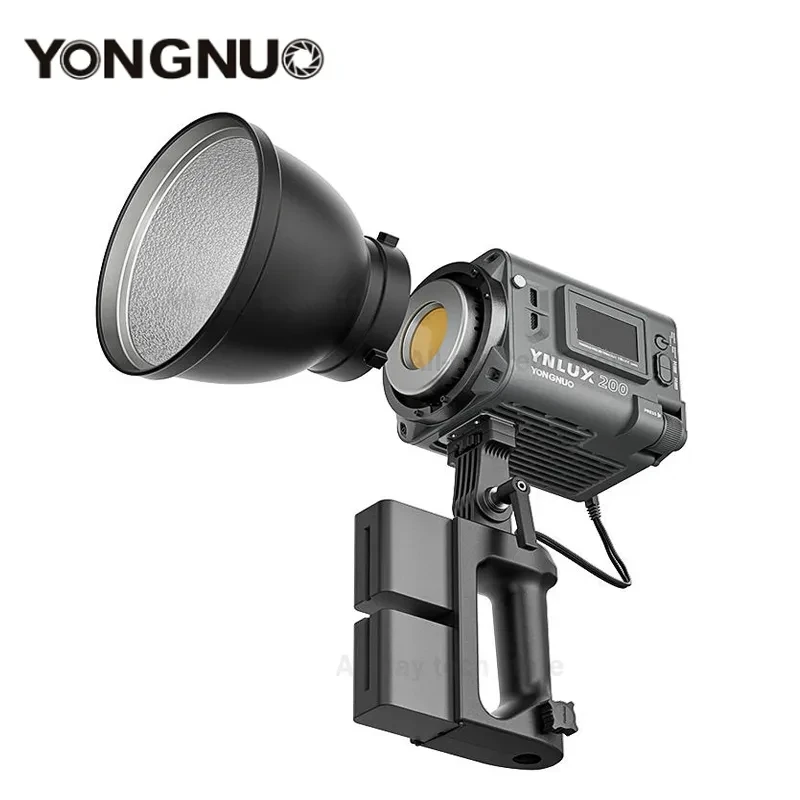 YONGNUO 핸들 전원 어댑터가 있는 휴대용 야외 LED 조명, YNLUX200 200W 2700K-6500K 보웬스 마운트