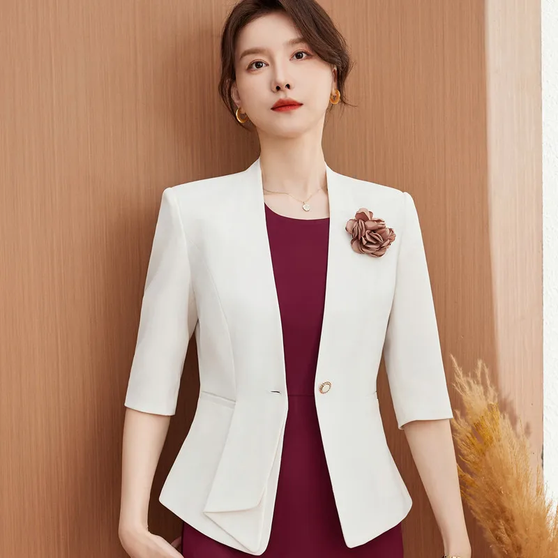 NAVIU New Fashion Eleagnt Slim Fit Small Suit Coat Womens Summer