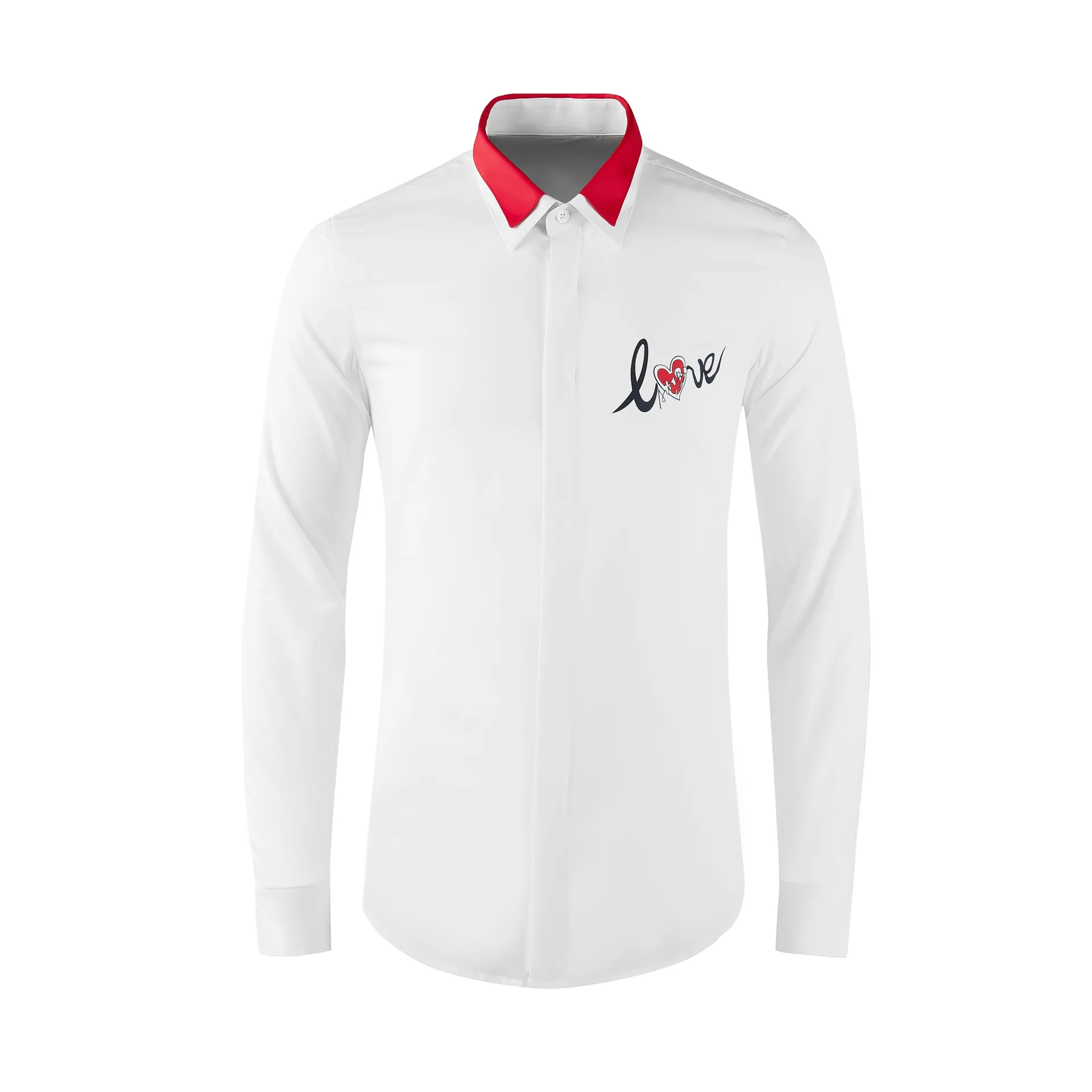 High Quality Luxury Jewelry New Style Mens Dress Shirt In White Color With Long Sleeves Mens Shirtgood