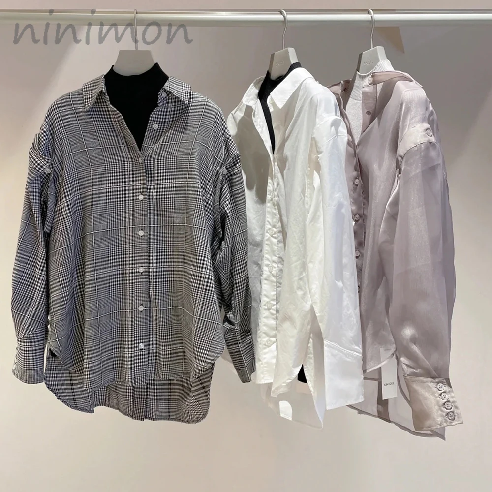 

NINIMON Elegant Knitted Base Pullover + Sheer Chiffon Blouse with Detachable Sleeves Two Piece Set Office Lady Top Chic Shirt