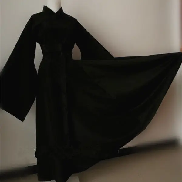 2022 Hanfu Coat Chinese Style Traditional Daily Hanfu Pure Han Tang Ancient Women Chiffon Cardigan Chinese Clothes for Women black under dress