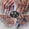 30PCS Star Nail Charms 3D Alloy Nail Art Charms 4 Styles Silver Stars Nail Rhinestones Crystal Pentagram Nail Gems for DIY Craft 3