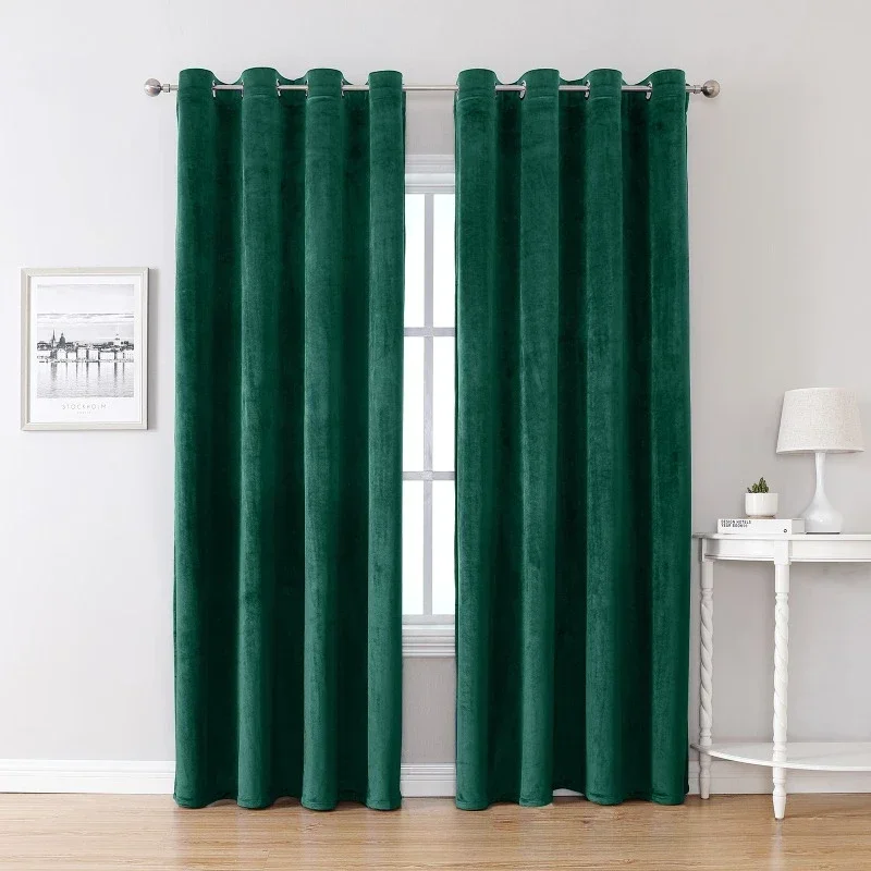 

New European Style Velvet Blackout Curtains for Bedroom and Living Room Sun Protection Heat Insulation Blackout Solid Color