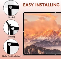 120 inch Projector Screen 16:9 Foldable Anti-Crease Portable Projector Movies Screens for Home Theater Indoor Outdoor Camping - Image 4