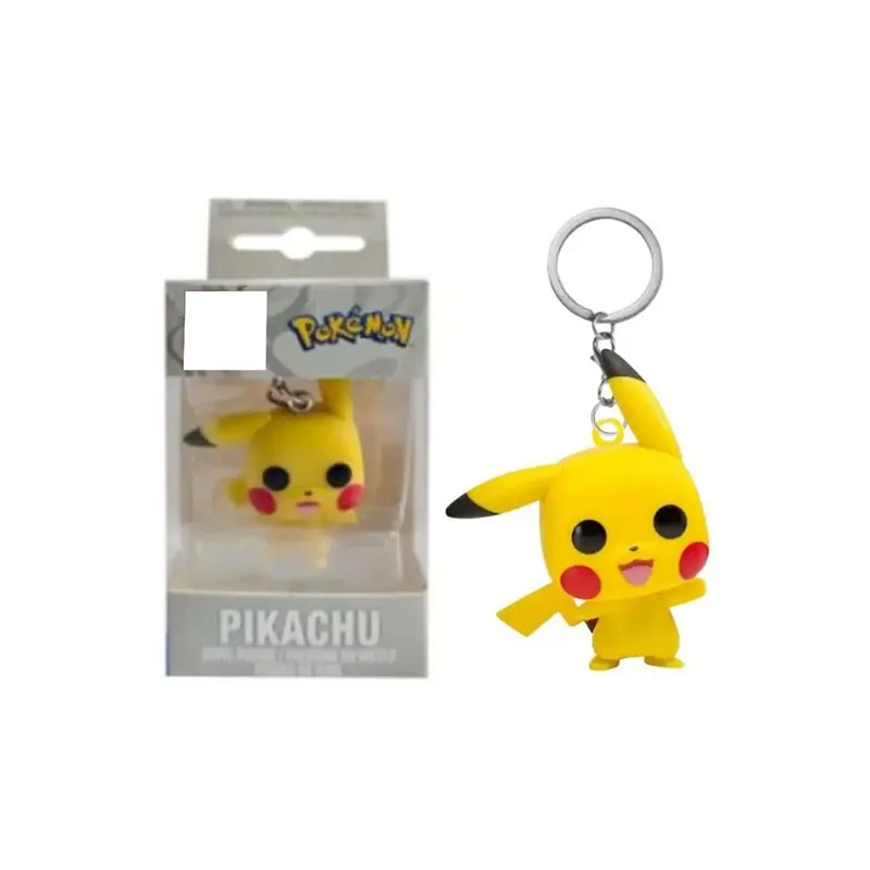 New Pokemon Pikachu Keychains Anime Charmander Squirtle Mewtwo Action Figure Toy Keyring Car Backpack Pendant Kids Birthday Gift