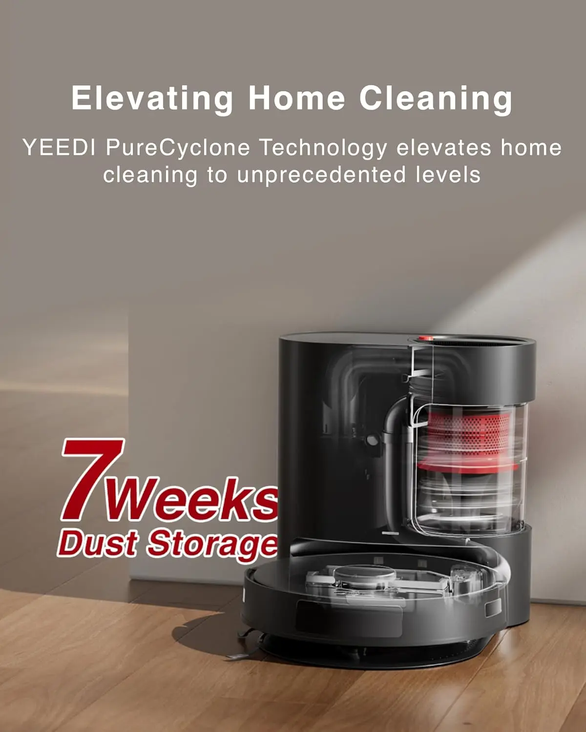 Robot Vacuum and Mop, 8000Pa Strong Suction, 7-week Dust Storage, Bagless Dust Container, PureCyclone Tech, Z