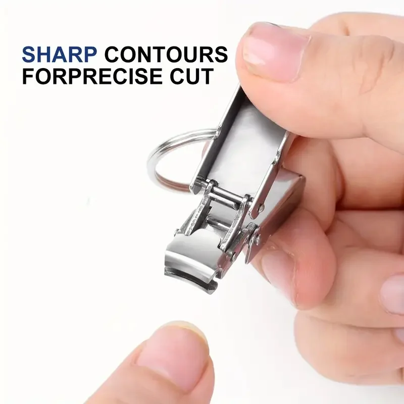 Stainless Steel Mini Clippers Protable Folding Nail Clippers Keychain Sharp Manicure Tool for Fingernail Nail Art Accessory 1Pc
