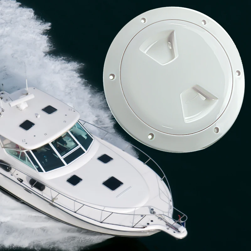 Trappe D'inspection Ronde Pour Bateau - Couvercle De Pont En ABS Blanc - Diamètres 4, 6 Ou 8 Pouces - Pour Yacht, RV, Accès De Plateforme - 4