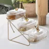 Serving Tray Organizer Elegant Dried Fruit Nut Display Tray with Stylish Elk Lid Nordic Fashion Snack Plate for Fruits 4