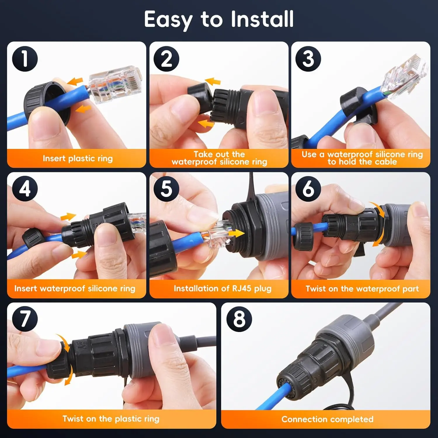 FORZOLA Starlink Gen2 V2 이더넷 케이블 어댑터 SPX 플러그-RJ45 방수 플랫 고성능 라우터 확장 어댑터