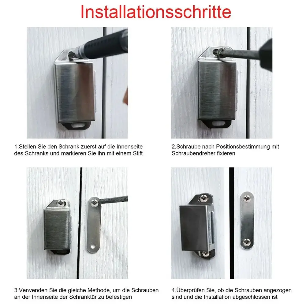 Magnetic Door Catch Hardware Stainless Steel Door Closer Chrome Cabinet Latches