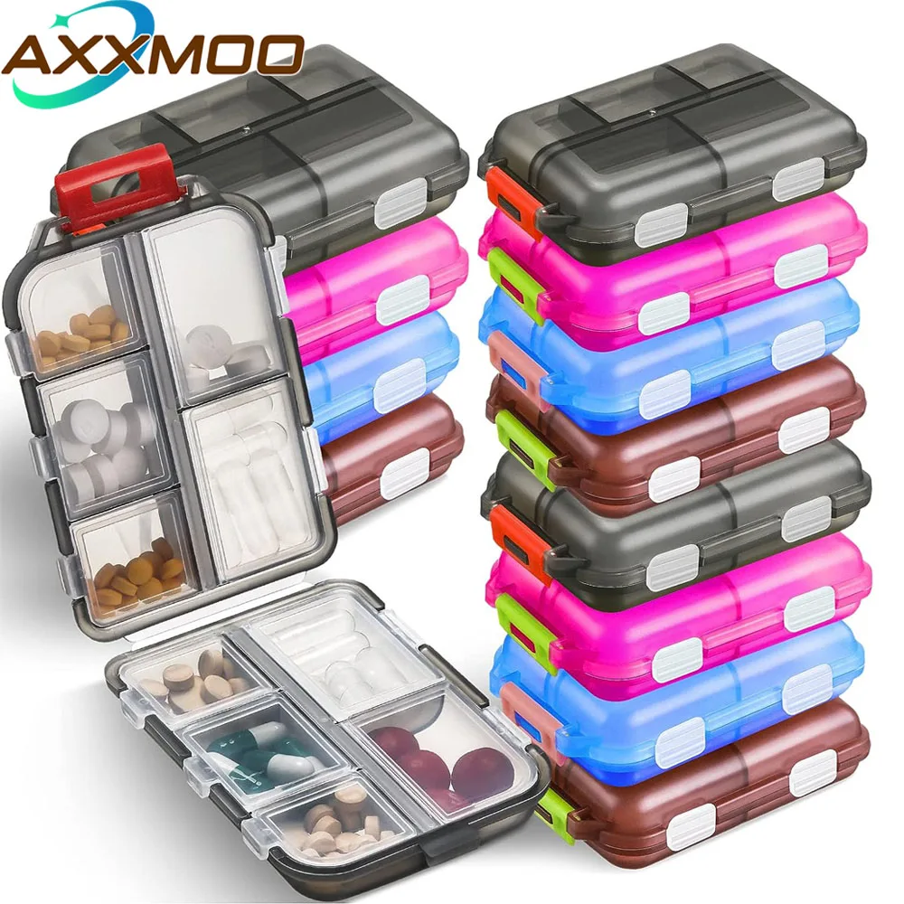 1Pcs Travel Pill Organizer Box, Portable Pill Case, Pill Box Dispenser, with 12 Compartments for Different Medicines