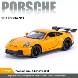 1:32 Diecast Alloy Sports Car Model with High Simulation Features - Sound & Light Toy (Orange)