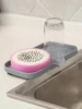 Kitchen Sink Sponge Holder Silicone Soap Dish Bar Soap Holder Self Draining Anti-slip Storage Rack Bathroom Kitchen Supplies 2