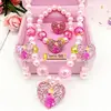 Disney 4pcs/lot Frozen Children Girls Princess Necklace toys  Bracelet Earrings Rings Accessories Paper Cards Birthday Gifts 2