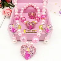 Disney 4pcs/lot Frozen Children Girls Princess Necklace toys  Bracelet Earrings Rings Accessories Paper Cards Birthday Gifts 2