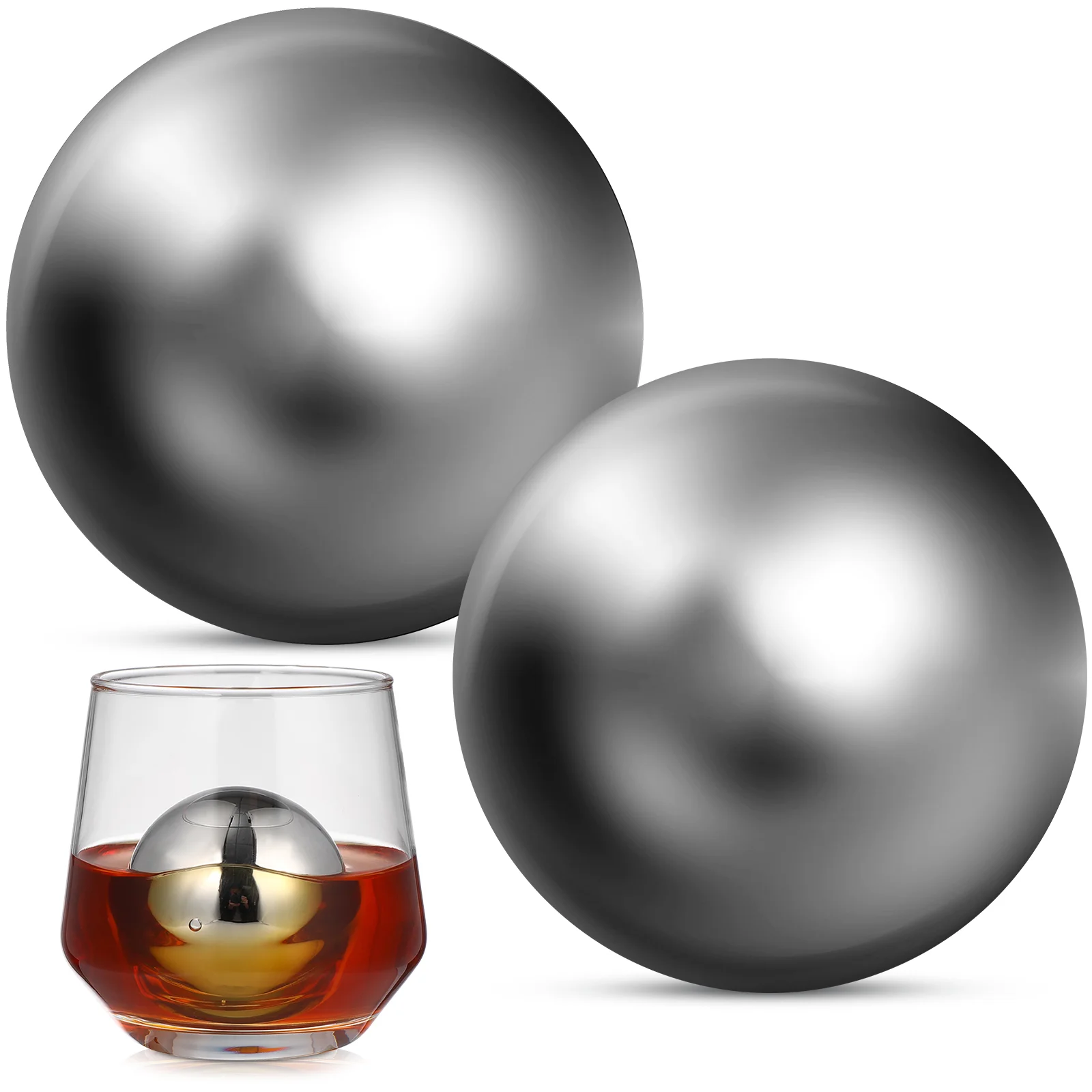 

55mm Smooth Beverage Wine Round-Shape Stones Balls Whiskey Ice Cubes Stainless Steel Ice Cubes