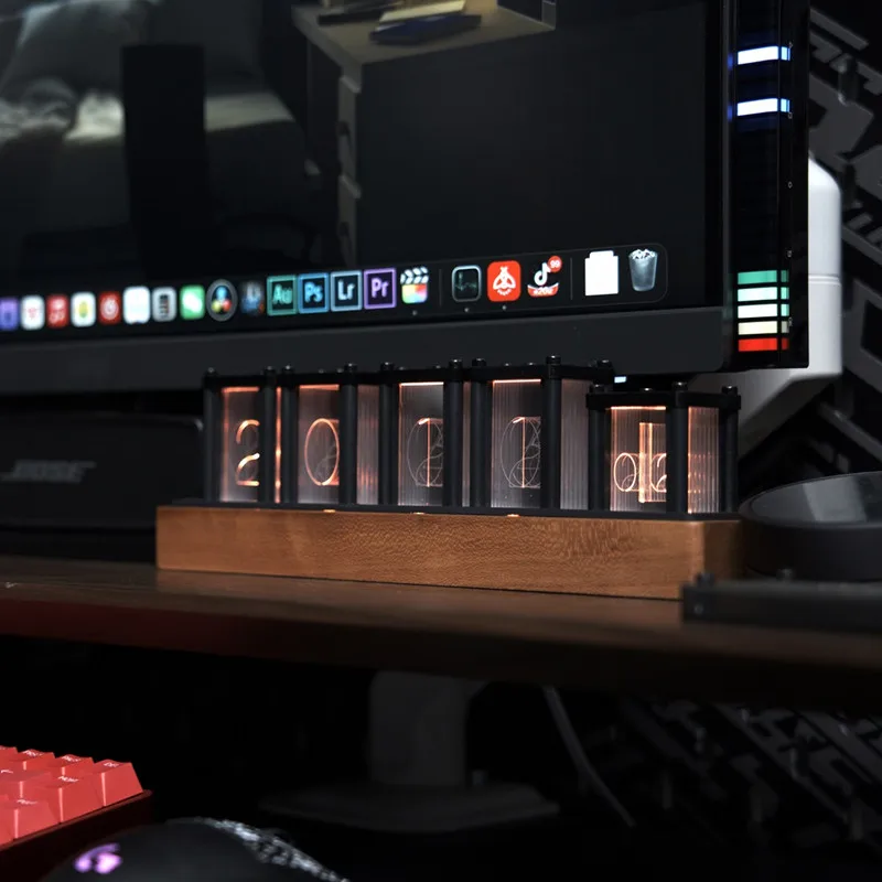 RGB Quasi-light Nixie Tube Digital Clock Nordic Style Electronic Desktop Ornaments |