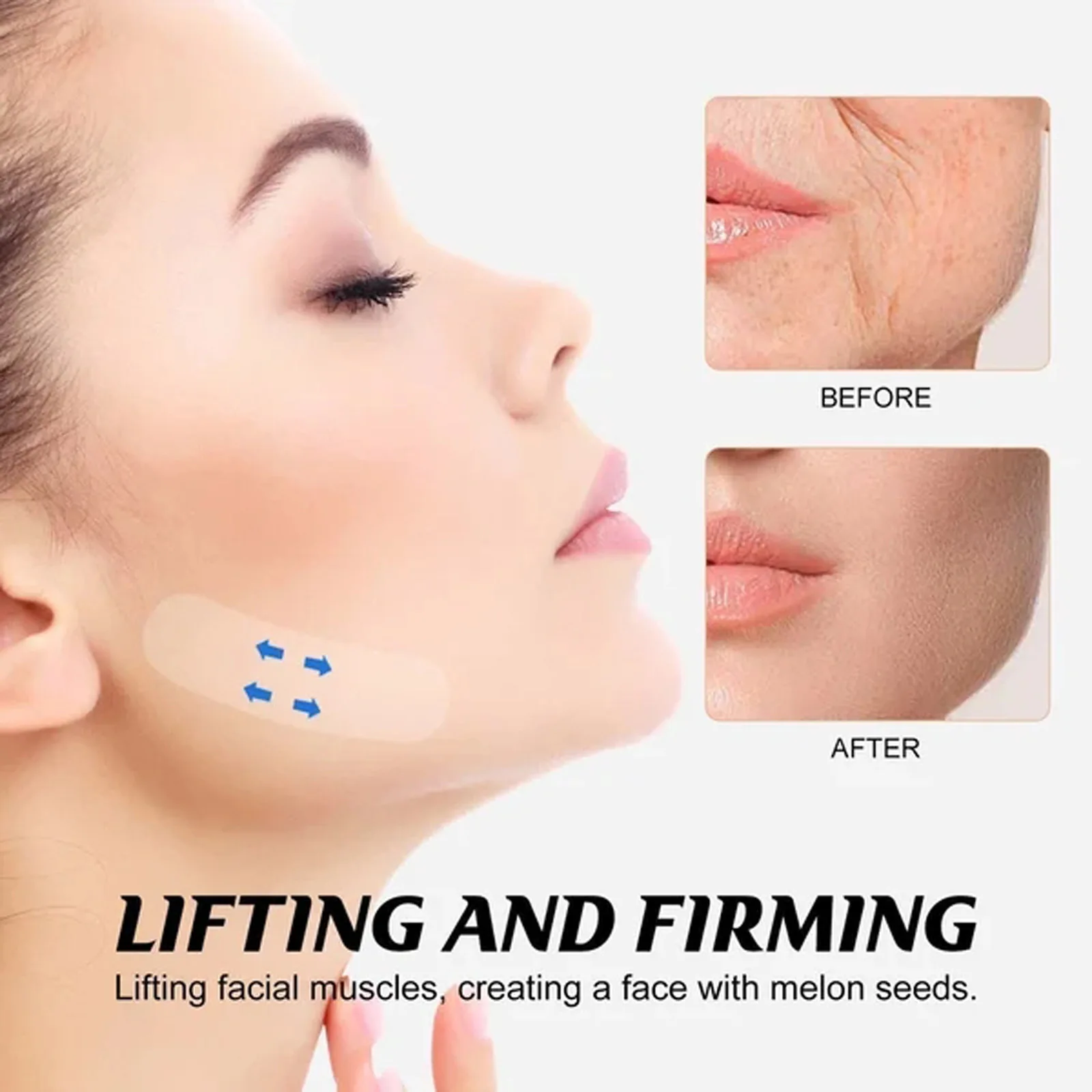 40Pcs Lifting Face Stickers Invisible Transparent Thin Face Patches Lift Tools V-Shape Face Wrinkle Sagging Skin Adhesive Tape 5
