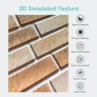 3D Wall Sticker Self-adhesive Faux Brick Wall Panel Peel and Stick Tile Backsplash for Kitchen Bedroom Waterproof Tile Sticker 3