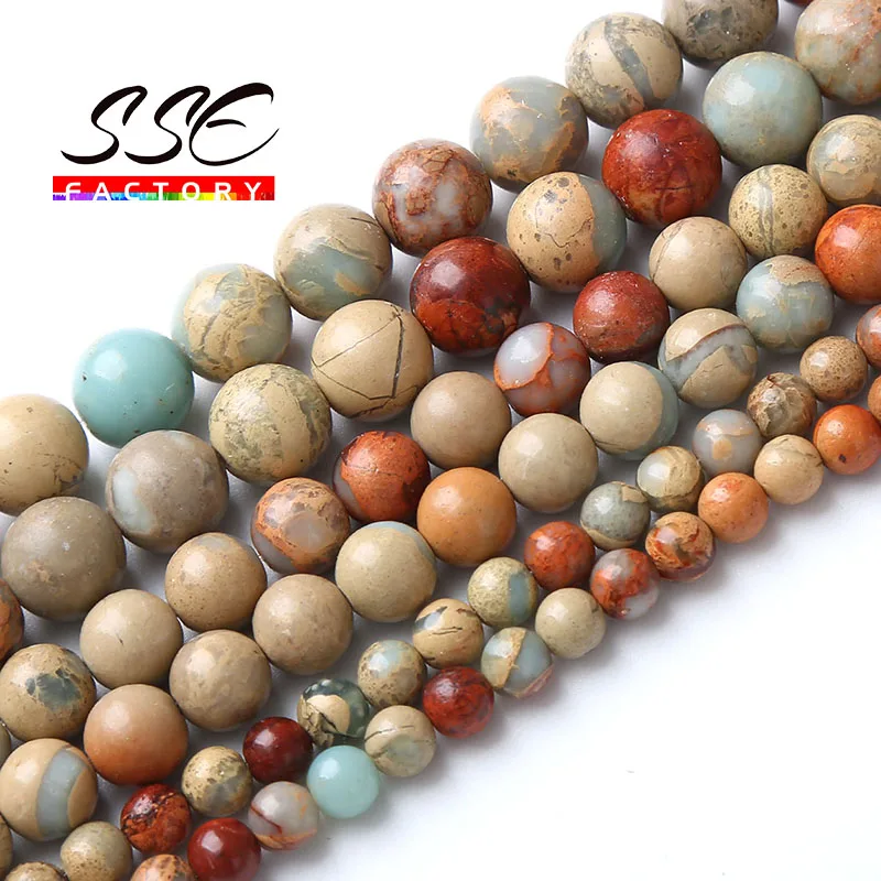 

Natural Serpentine Beads Smooth ShouShan Snakeskin Stone Beads For DIYJewelry Making Bracelet Energy Beads 4 6 8 10 12mm 15"inch