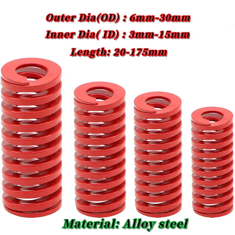 Red Medium Load Die Springs Spiral Stamping Compression Mould Spring For Rear Trunk Tailgate Strut Support Lift Bar Tool