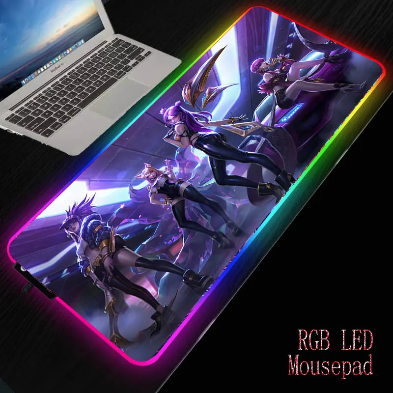 

XGZ Anime Sexy Girl Game RGB Big Mouse Pad Computer LED Backlight Mause Table Mat, Suitable for LOL Seaming 40x90cm