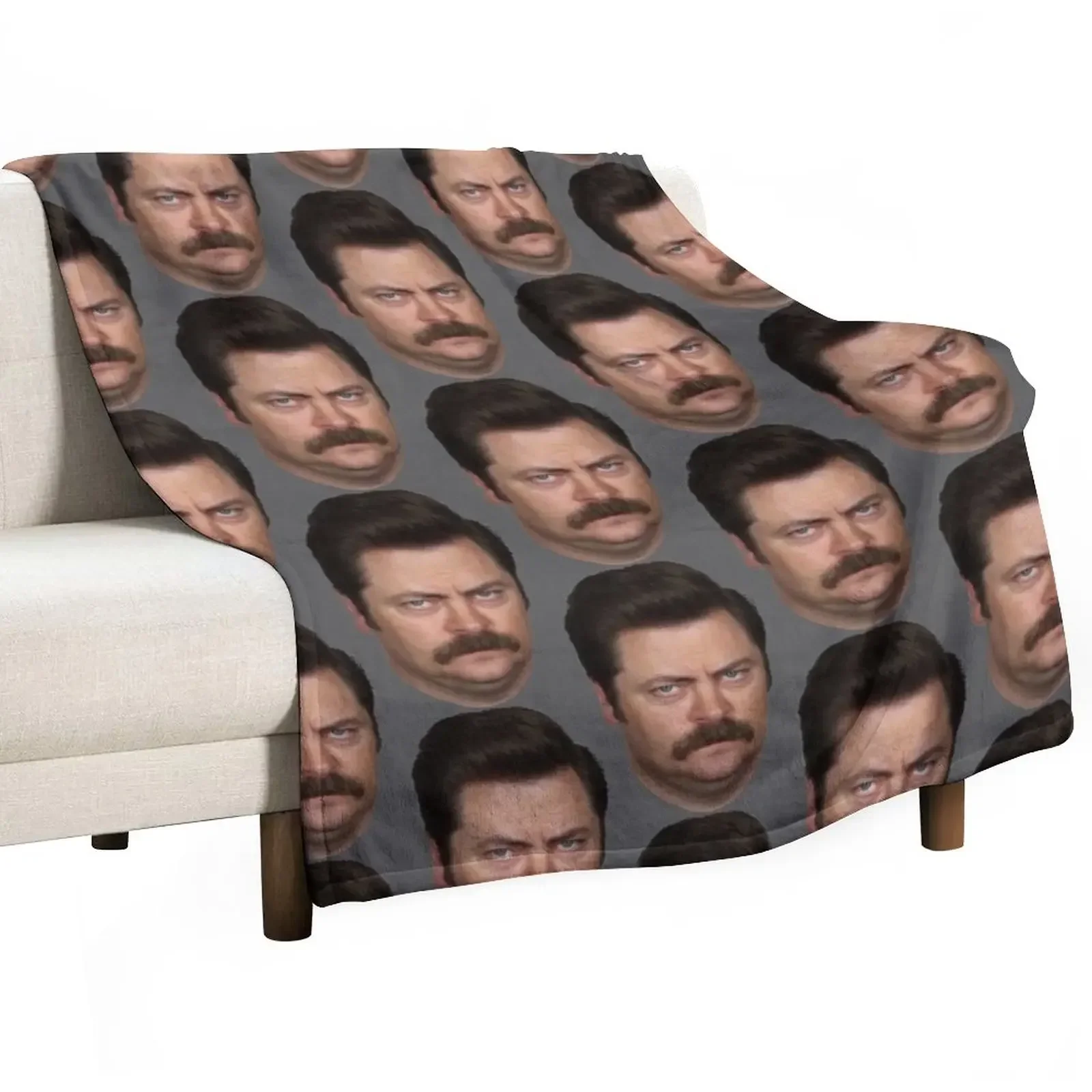 

Ron Swanson Throw Blanket Luxury Designer Decorative Throw Furry Blankets