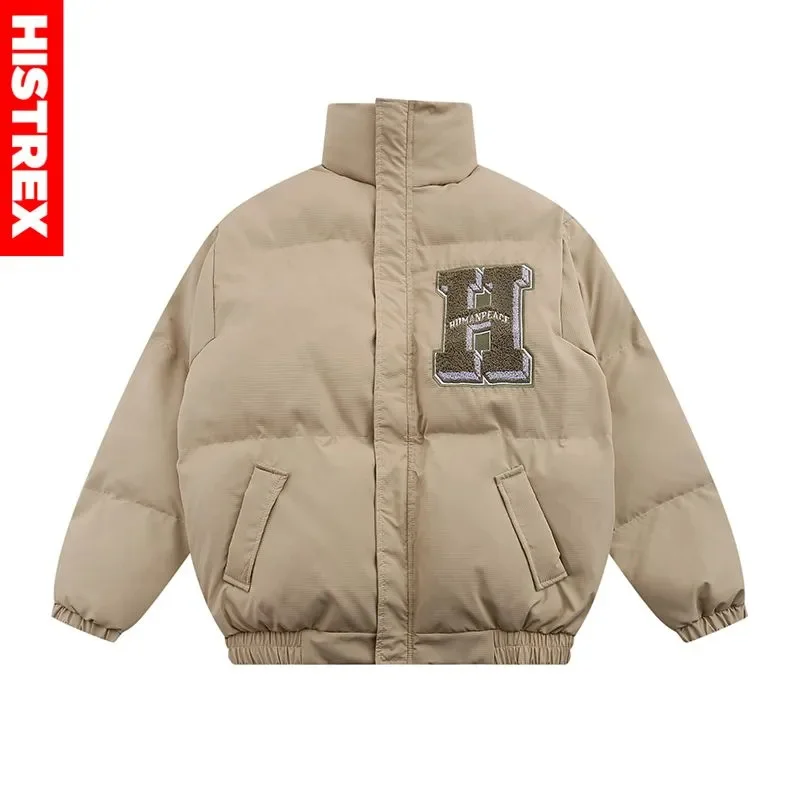 

leather fabric men's Parkas jacket style detachable Hip Hop wo winter thick Parka wo