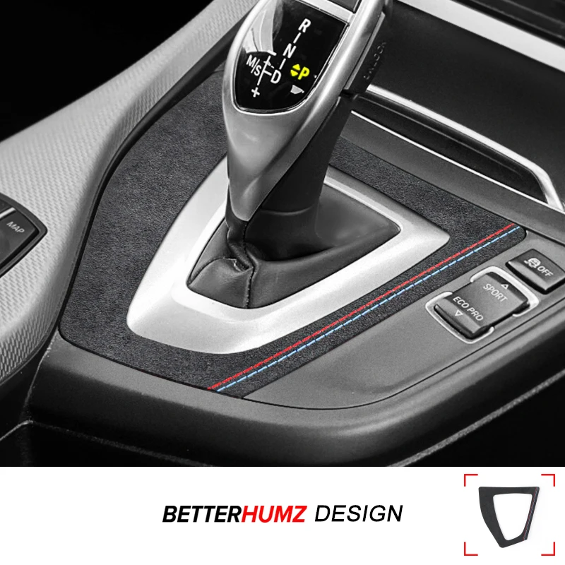 Mittelkonsole Schalthebel Panel Trim Aufkleber für BMW F20 F21 2012–2019, hergestellt aus Alcantara-Carbonfaser, Auto-Innenzubehör