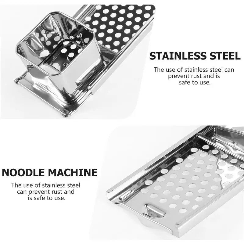 1Pc Stainless Steel Noodle Maker Manual Noodle Machine (Silver Black)