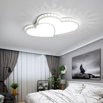 Modern Heart Shaped Ceiling Lights Crystal LED Flush Mount Lamp Cartoon Children\'s Room Living Room Bedroom Lamp Fixture 2