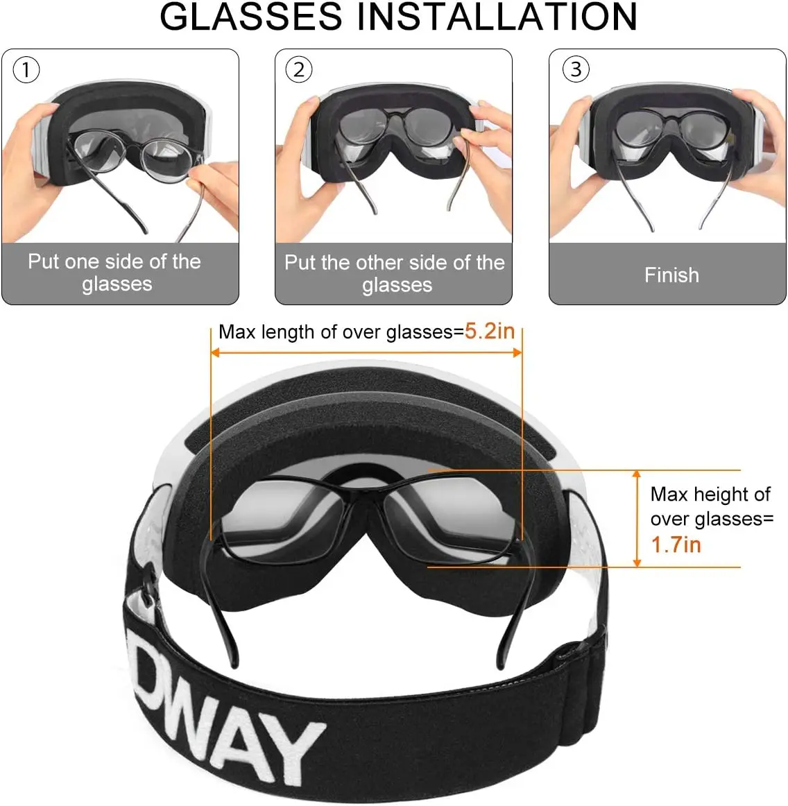 Findway Masque de Ski, Lunette de Ski pour Homme Femme Adulte, Masqué